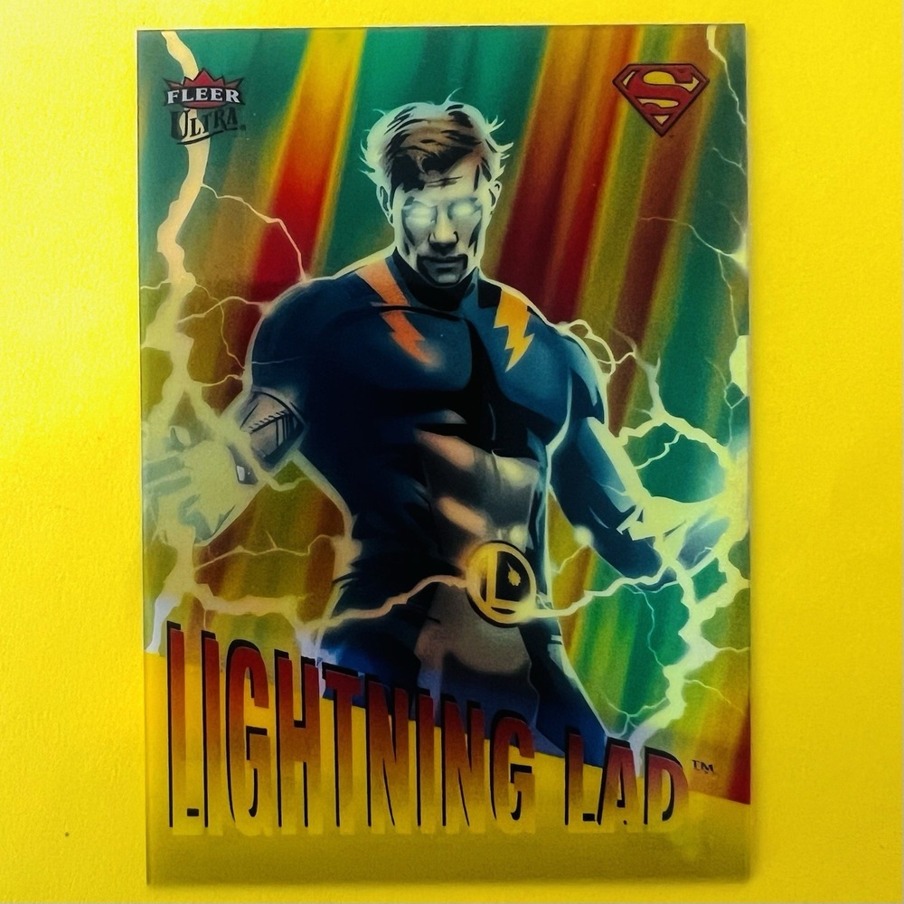 2025 Fleer Ultra Superman Lightning Lad R-18 Retro Acetate Yellow Insert